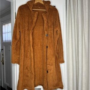 NWOT Faux Fur Teddy Coat Top coat chestnut